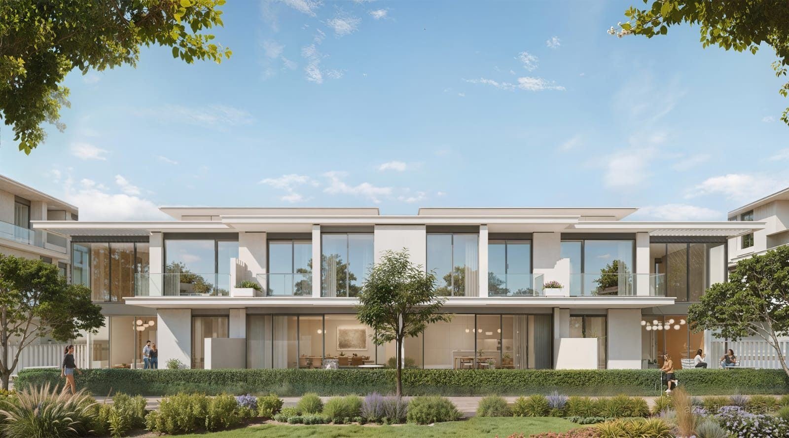 Townhouse collection at Azizi Florence Sharjah, ground-access homes with private gardens